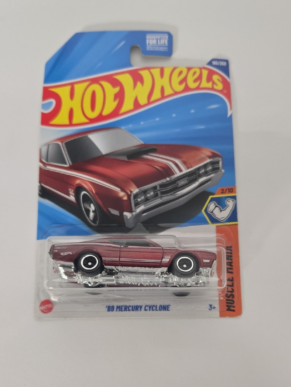 Hot Wheels '69 Mercury Cyclone Toy Car - Red with White Stripes